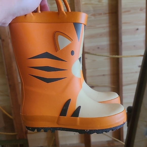 Kids Tiger Rain Boots - Orange and Cream - Picture 2 of 2